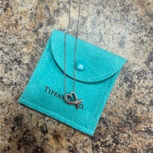 Tiffany & Co. Silver Necklace with Blue Pouch